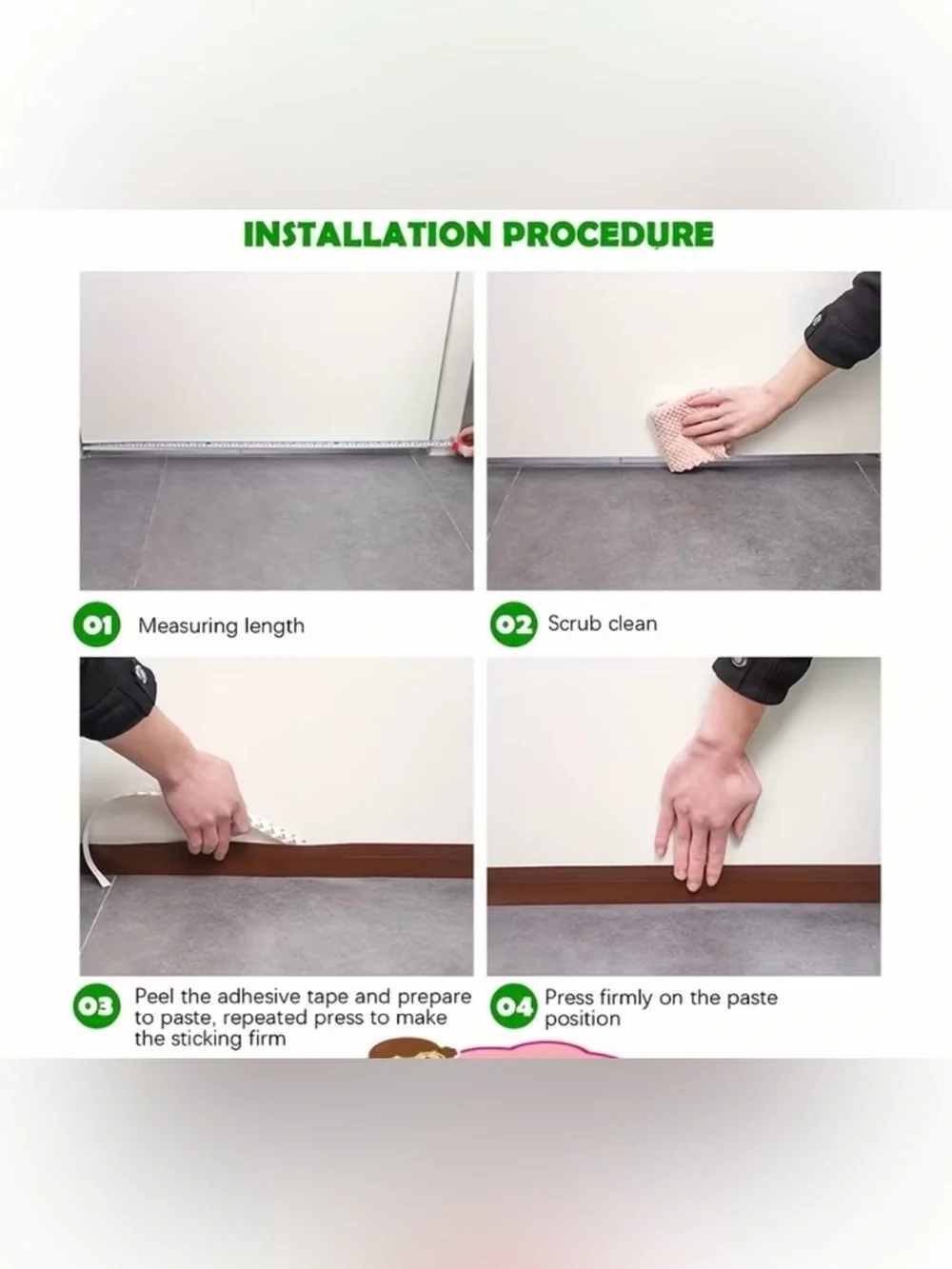 White Silicone Door Draft Stopper with 3M Adhesive 45mmX1000mm